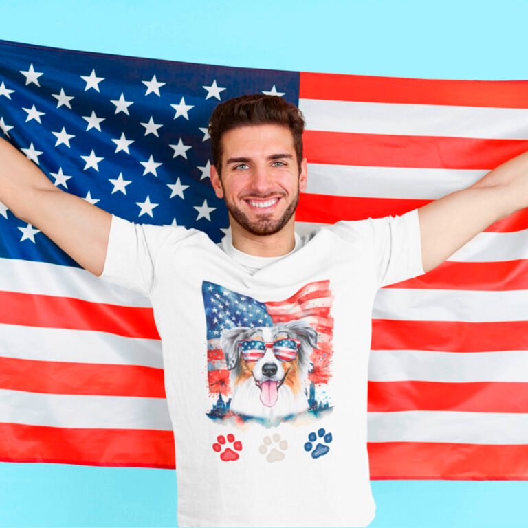AUSTRALIAN SHEPHERD 4TH OF JULY T-SHIRT