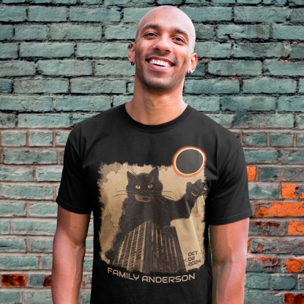 Cat Annular Solar Eclipse October 2, 2024 Party men shirt